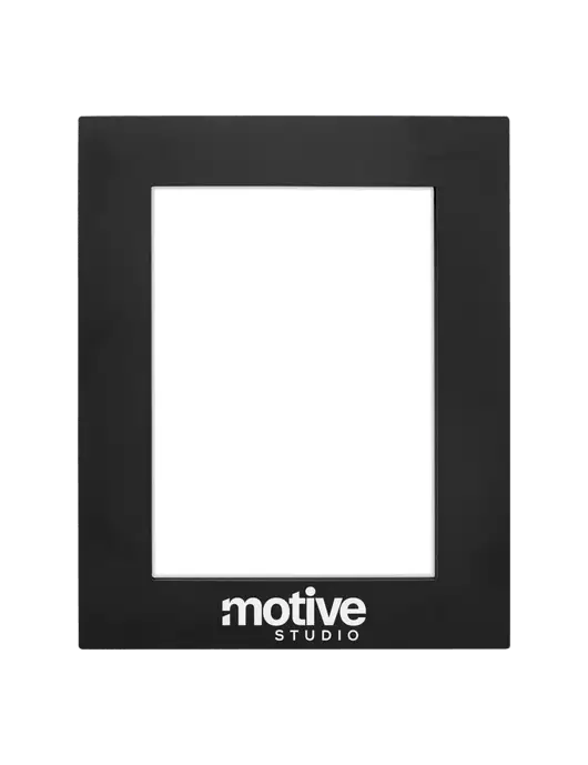 Black Aluminum Photo Frame, 5 x 7 w/Motive Studio Logo