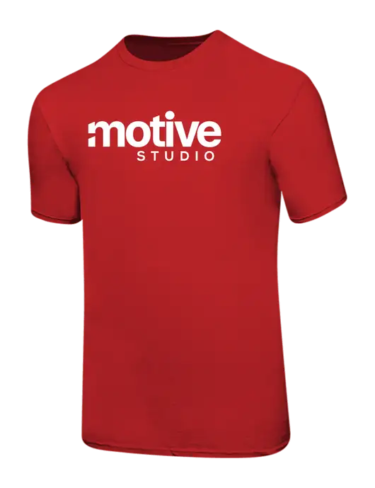Ring Spun Red 4.5 oz T-Shirt w/Motive Studio Logo