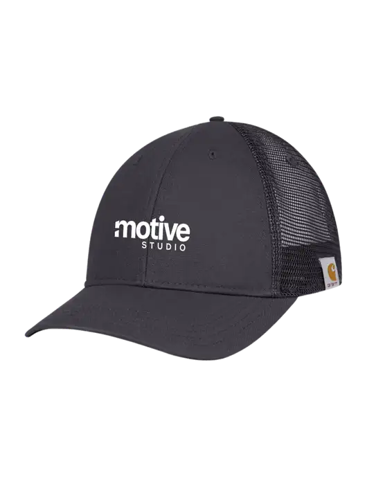 Carhartt Dark Grey Canvas Trucker Cap w/Motive Studio Logo
