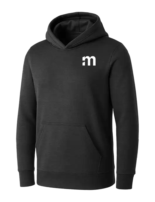 Womens Dark Grey Heather Core Fleece Pullover Hooded Sweatshirt w/m Icon Logo