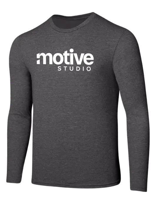 Seriously Soft Heathered Charcoal Long Sleeve T-Shirt w/Motive Studio Logo