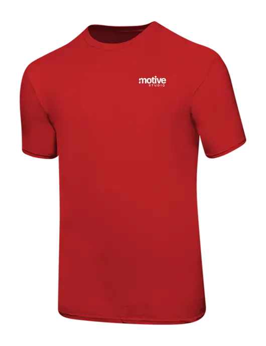 Ring Spun Red 4.5 oz T-Shirt w/Motive Studio Logo
