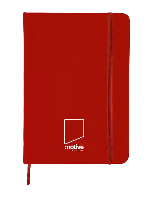 Red Comfort Touch Bound Journal 5" X 7" w/Motive Studio Logo