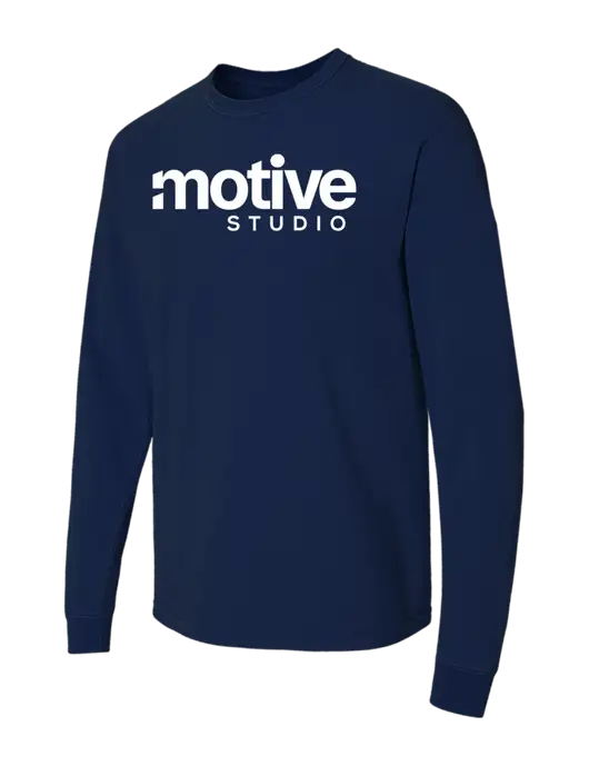 Comfort Colors Garment-Dyed Dark Navy Heavyweight Long Sleeve T-Shirt w/Motive Studio Logo