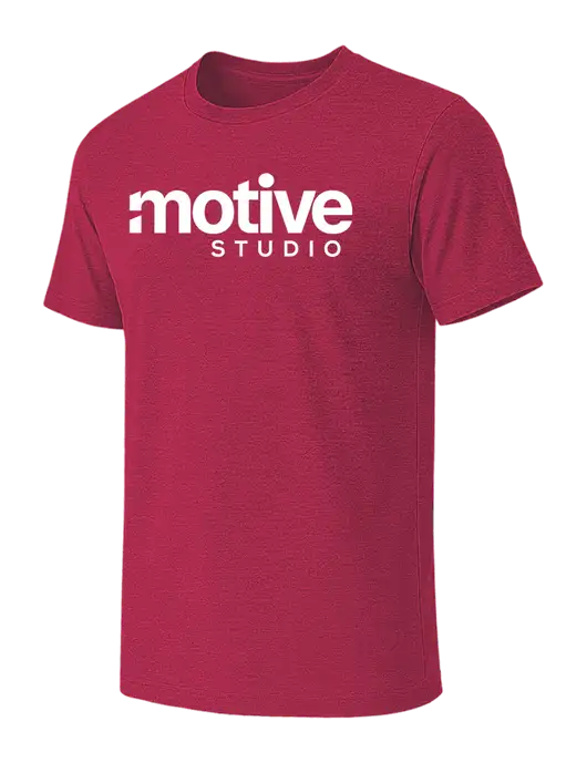 BELLA+CANVAS Heather Raspberry CVC Short Sleeve Tee w/Motive Studio Logo