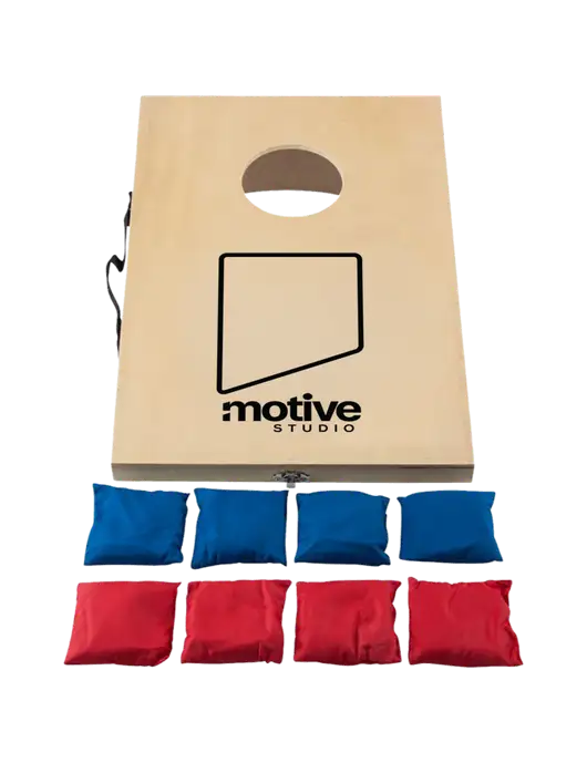 Mini 10 1/2" x 15 3/4" Wood Cornhole Game w/Motive Studio Logo