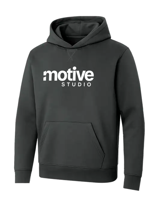 Allmade Charcoal Grey Organic French Terry Pullover Hoodie w/Motive Studio Logo