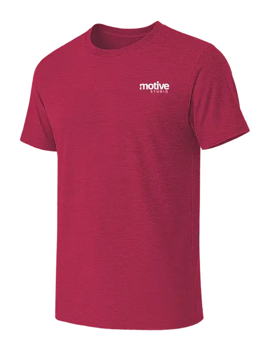 BELLA+CANVAS Heather Raspberry CVC Short Sleeve Tee w/Motive Studio Logo