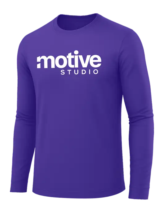 Long Sleeve Purple PosiCharge Competitor Tee w/Motive Studio Logo