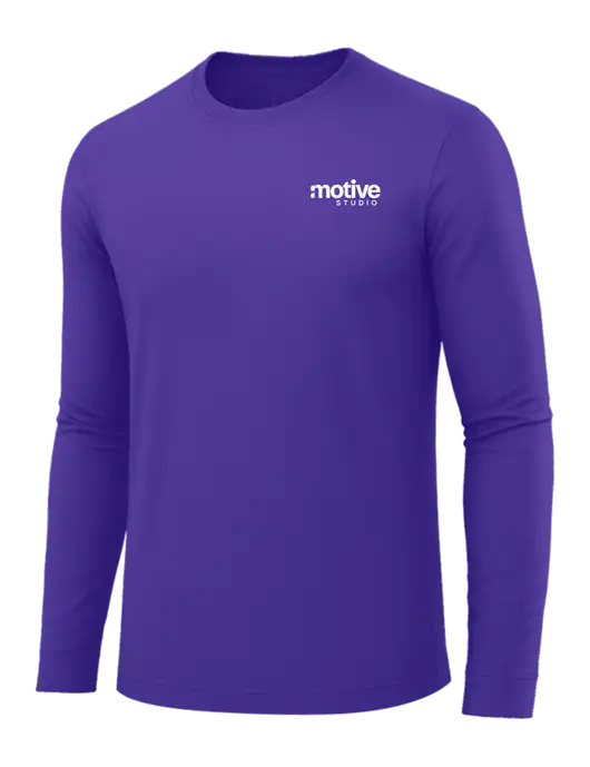 Long Sleeve Purple PosiCharge Competitor Tee w/Motive Studio Logo