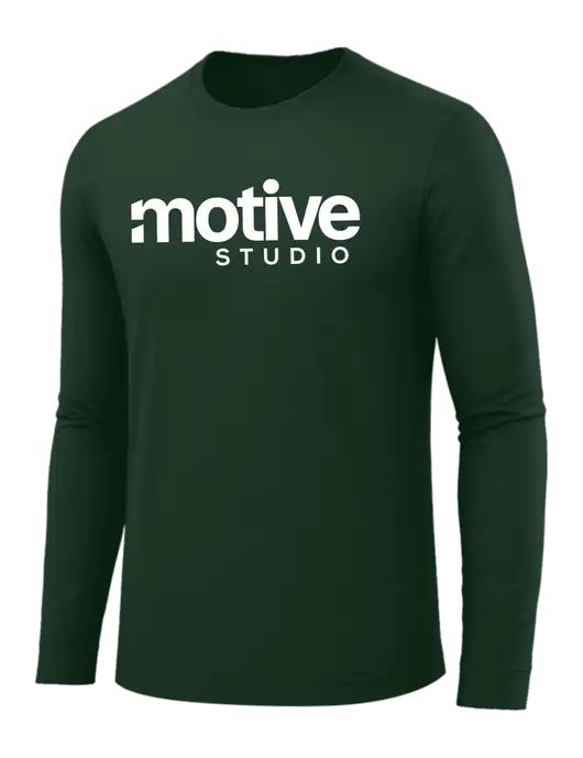 Long Sleeve Dark Green PosiCharge Competitor Tee w/Motive Studio Logo