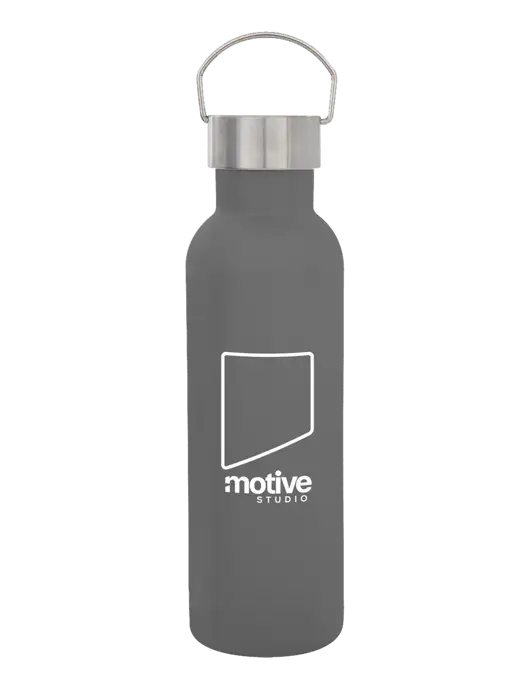 28 oz Medium Grey Bubbli Stainless Steel Bottle w/Motive Studio Logo