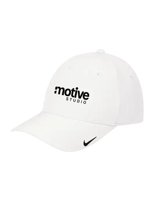 Nike White Dri-FIT Legacy Cap w/Motive Studio Logo