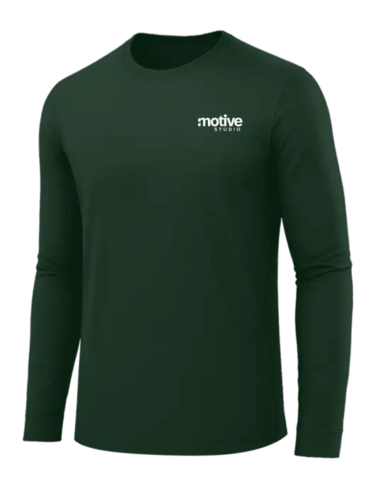 Long Sleeve Dark Green PosiCharge Competitor Tee w/Motive Studio Logo