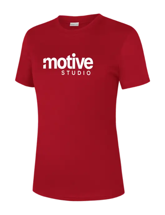  Womens Red PosiCharge Competitor Tee w/Motive Studio Logo