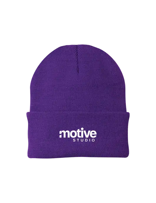 Purple Knit Cap w/Motive Studio Logo