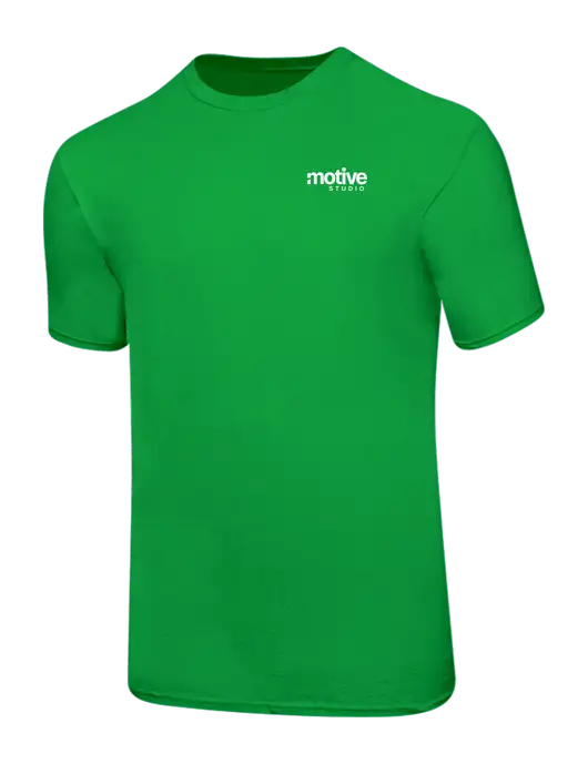 Ring Spun Light Kelly Green 4.5 oz T-Shirt w/Motive Studio Logo