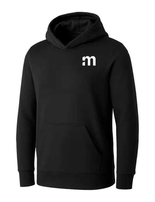 Womens Black Core Fleece Pullover Hooded Sweatshirt w/m Icon Logo