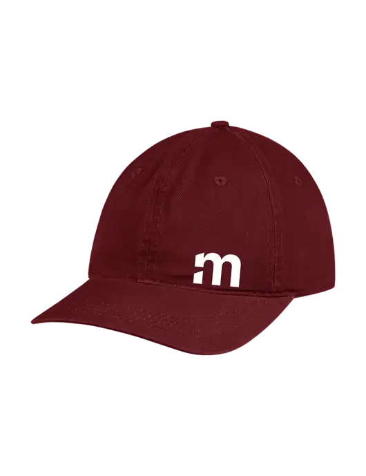 Garment Washed Unstructured Twill Maroon Cap w/m Icon Logo