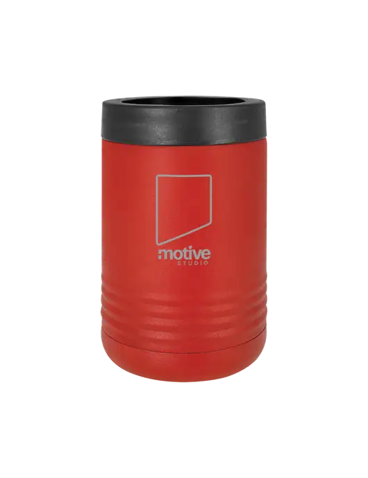 Polar Camel 12 oz Powder Coated Red Vacuum Insulated Beverage Holder w/Motive Studio Logo