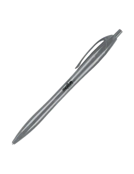 Novella Light Grey Solid Pen - Black Ink w/Motive Studio Logo