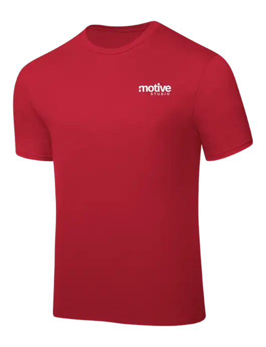 Red PosiCharge Competitor Tee w/Motive Studio Logo