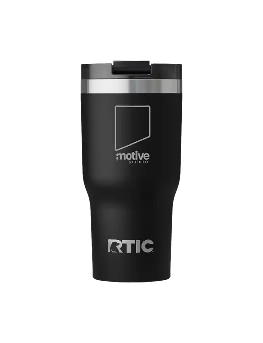 RTIC Essential 20 oz Black Tumbler w/Motive Studio Logo