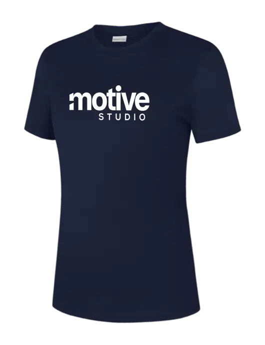 Womens Navy PosiCharge Competitor Tee w/Motive Studio Logo
