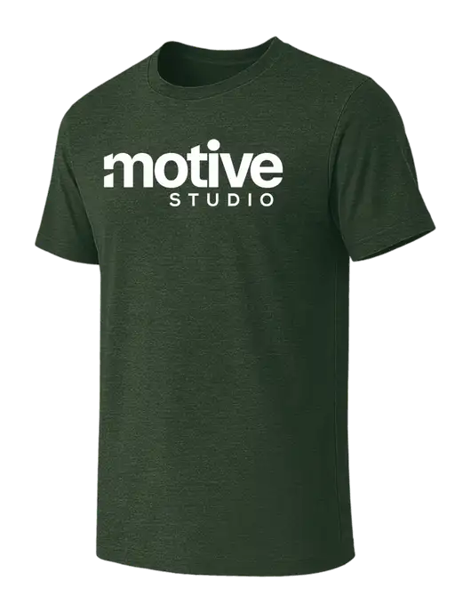 BELLA+CANVAS Heather Forest CVC Short Sleeve Tee w/Motive Studio Logo