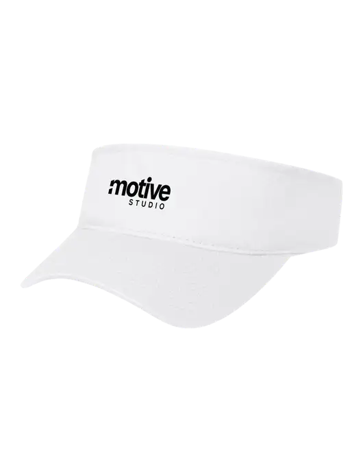 White Cap Visor w/Motive Studio Logo