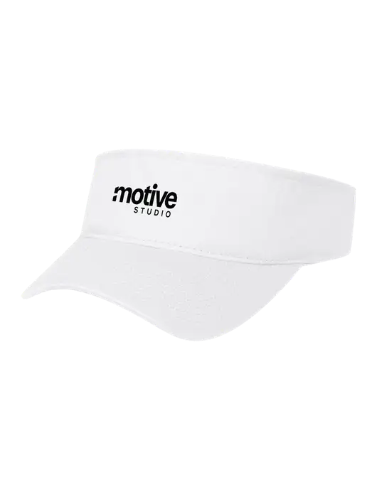 White Cap Visor w/Motive Studio Logo