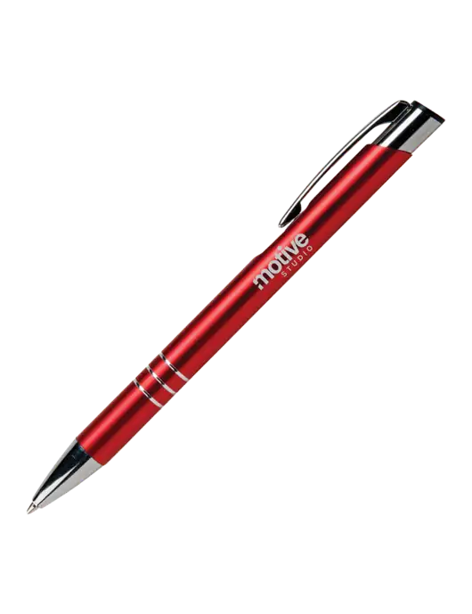 Laurent Red Pen - Black Ink w/Motive Studio Logo