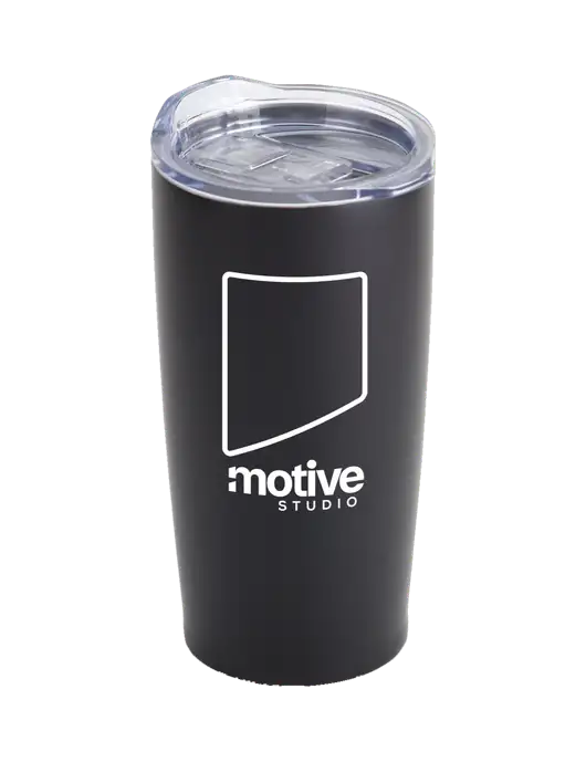 Society Black 20 oz Insulated Tumbler w/Motive Studio Logo