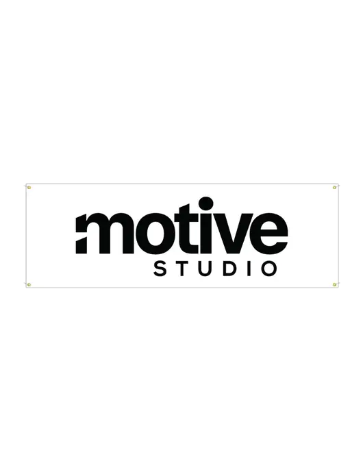 Vinyl Banner 72" x 24"  w/Motive Studio Logo