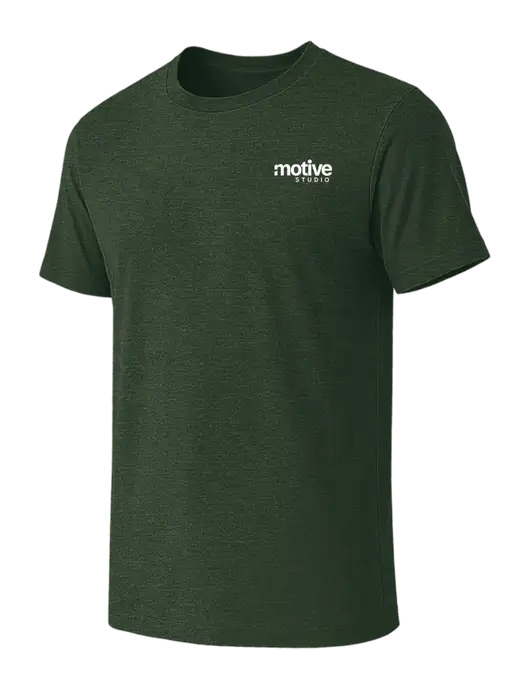 BELLA+CANVAS Heather Forest CVC Short Sleeve Tee w/Motive Studio Logo
