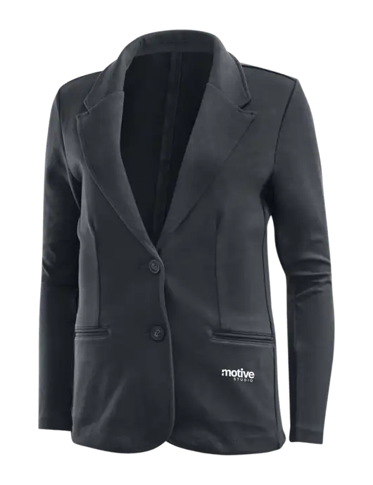 Charcoal Grey Womens Knit Blazer w/Motive Studio Logo