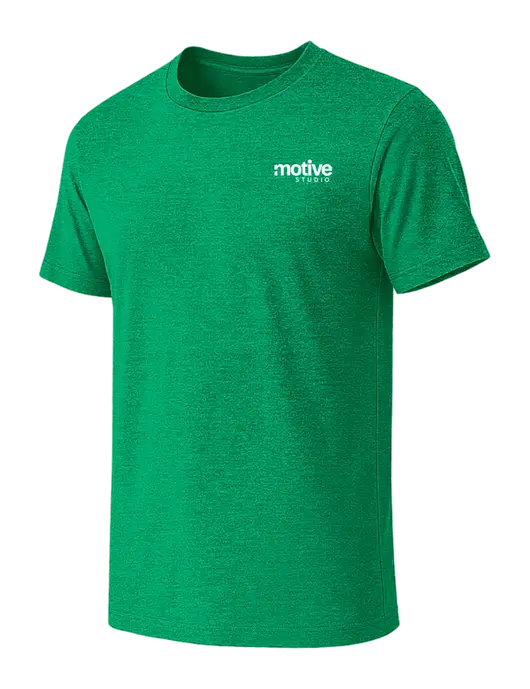 BELLA+CANVAS Heather Kelly Green CVC Short Sleeve Tee w/Motive Studio Logo