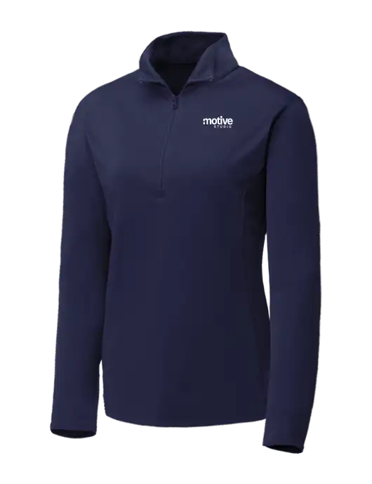 Navy Womens Posicharge Competitor ¼ Zip Pullover w/Motive Studio Logo