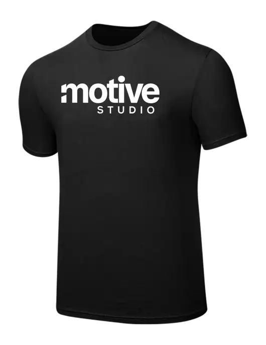 Seriously Soft Black T-Shirt w/Motive Studio Logo