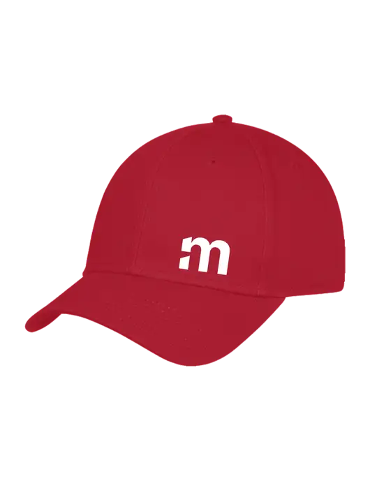 Red Structured Cap Hook & Loop w/m Icon Logo