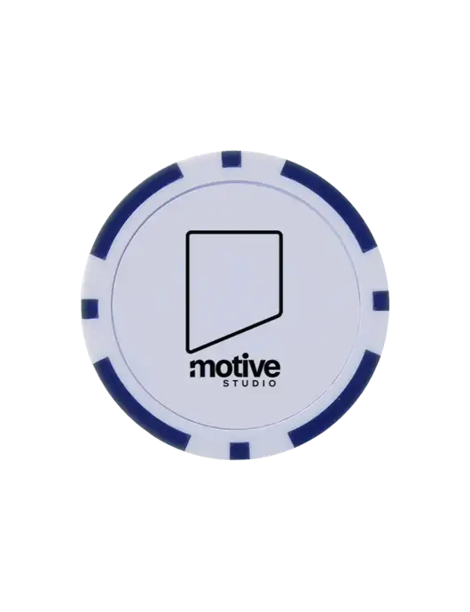 Dark Royal Poker Chip Ball Marker w/Motive Studio Logo