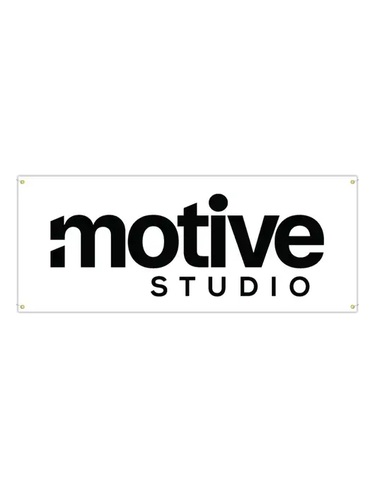 Vinyl Banner 120" x 48" w/Motive Studio Logo