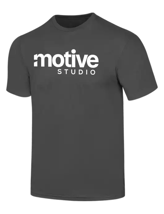 Simply Soft Charcoal 4.5oz  Poly/Combed Ring Spun Cotton T-Shirt w/Motive Studio Logo