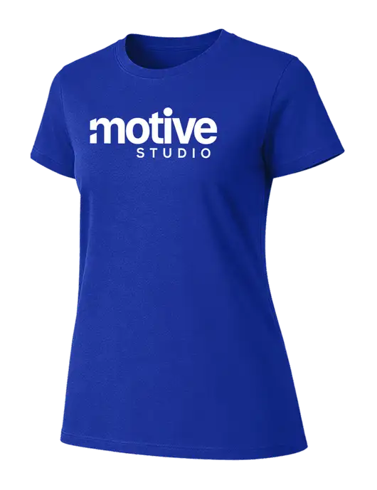 Womens Ring Spun Royal 4.5 oz T-Shirt w/Motive Studio Logo