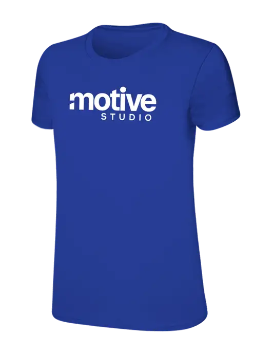 Womens Ring Spun Royal 4.5 oz T-Shirt w/Motive Studio Logo