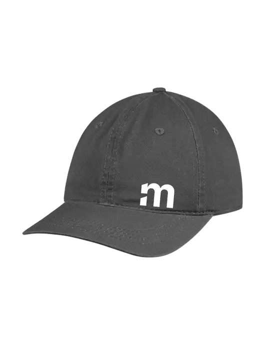 Garment Washed Unstructured Twill Charcoal Cap w/m Icon Logo