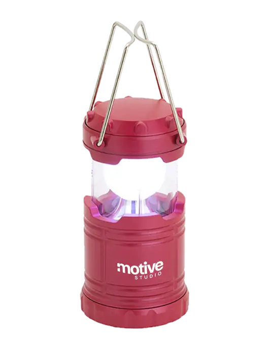 Red Mini Retro Lantern w/Motive Studio Logo