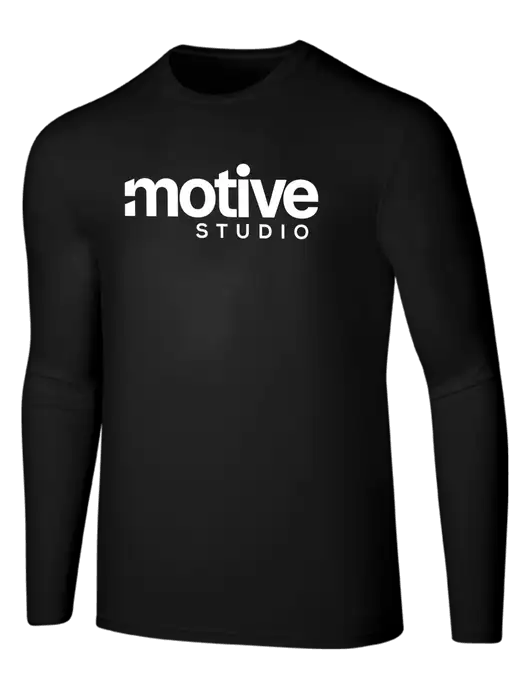 Seriously Soft Black Long Sleeve T-Shirt w/Motive Studio Logo