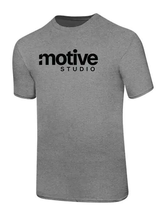 Ring Spun Light Heather Grey 4.5 oz T-Shirt w/Motive Studio Logo