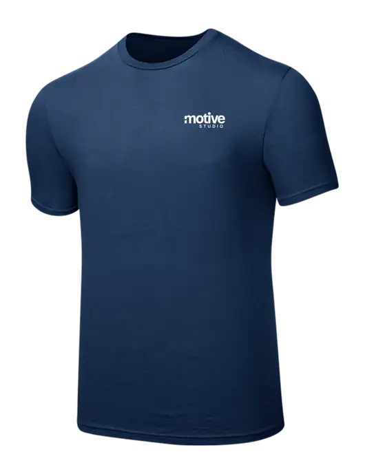 Seriously Soft Deep Slate Blue T-Shirt w/Motive Studio Logo